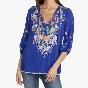 Johnny Was Taifa Embroidered Blouse